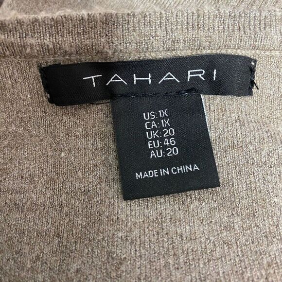 Tahari Sweater Tank Top Size 1X Tan - Picture 5 of 6